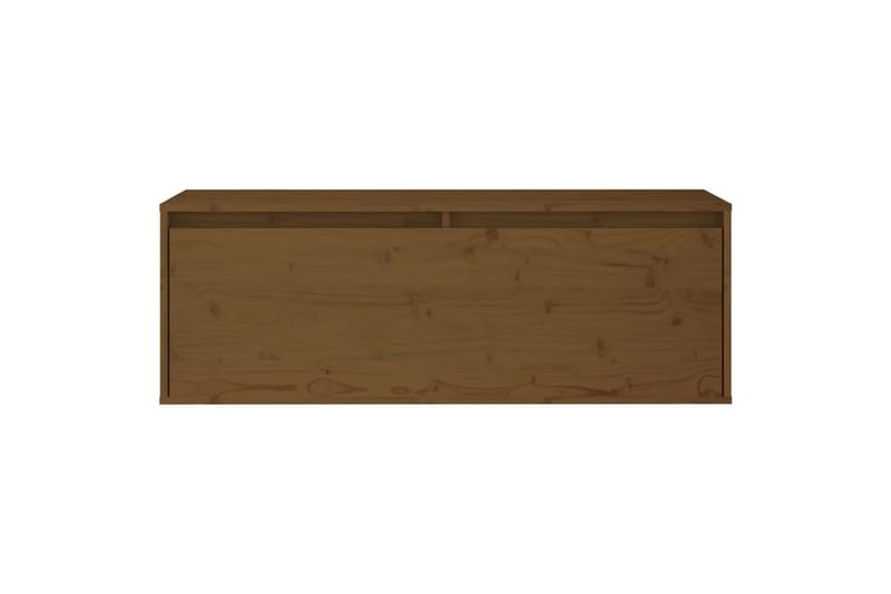 Veggskap honningbrun 100x30x35 cm heltre furu - Brun - Oppbevaring - Hyller - Vegghylle