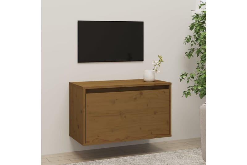 Veggskap honningbrun 60x30x35 cm heltre furu - Brun - Oppbevaring - Hyller - Vegghylle