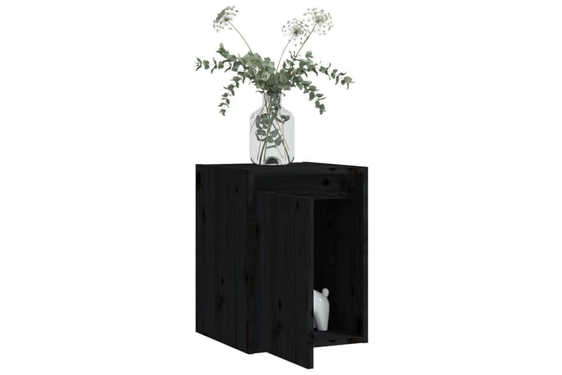 Veggskap svart 30x30x40 cm heltre furu - Svart - Oppbevaring - Hyller - Vegghylle