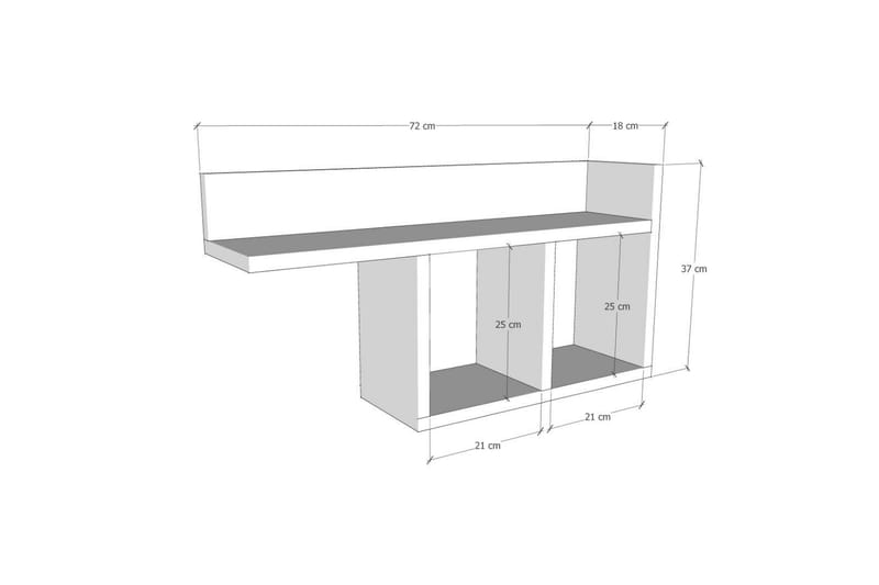 Vigneti Vegghylle 62x18 cm - Hvit - Oppbevaring - Hyller - Vegghylle