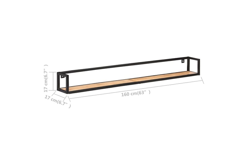 Vegghyller 2 stk 160 cm heltre akasie - Oppbevaring - Hyller - Vegghylle