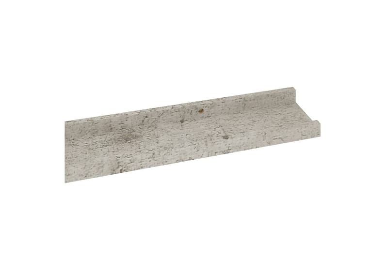 Vegghyller 2 stk betonggrå 115x9x3 cm - Grå - Oppbevaring - Hyller - Vegghylle