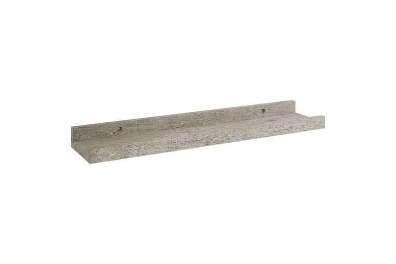 Vegghyller 2 stk betonggrå 40x9x3 cm - Grå - Oppbevaring - Hyller - Vegghylle