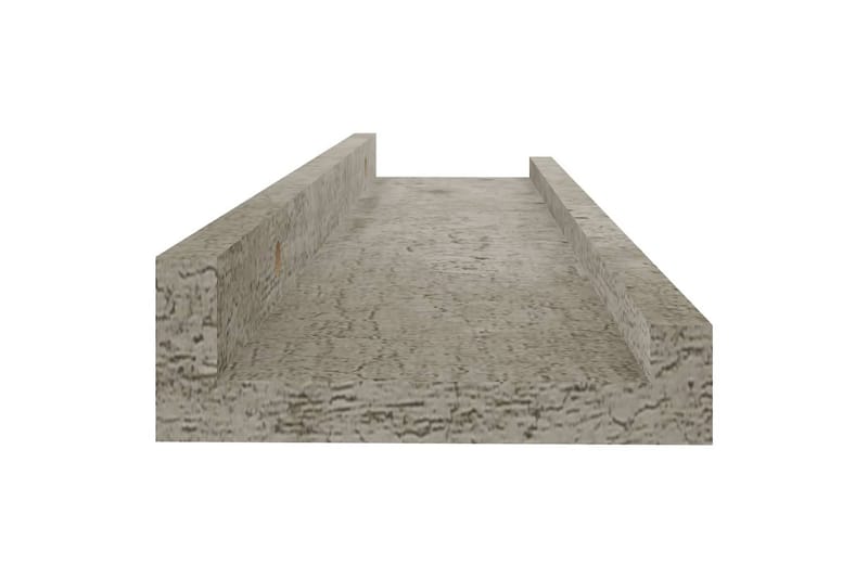 Vegghyller 2 stk betonggrå 40x9x3 cm - Grå - Oppbevaring - Hyller - Vegghylle