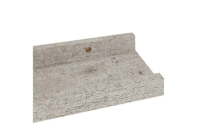 Vegghyller 2 stk betonggrå 40x9x3 cm - Grå - Oppbevaring - Hyller - Vegghylle