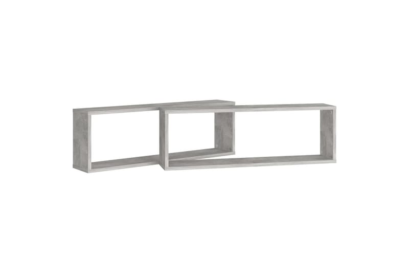 Vegghyller kubeformet 2 stk 80x15x26,5 cm sponplate - Grå - Oppbevaring - Hyller - Vegghylle