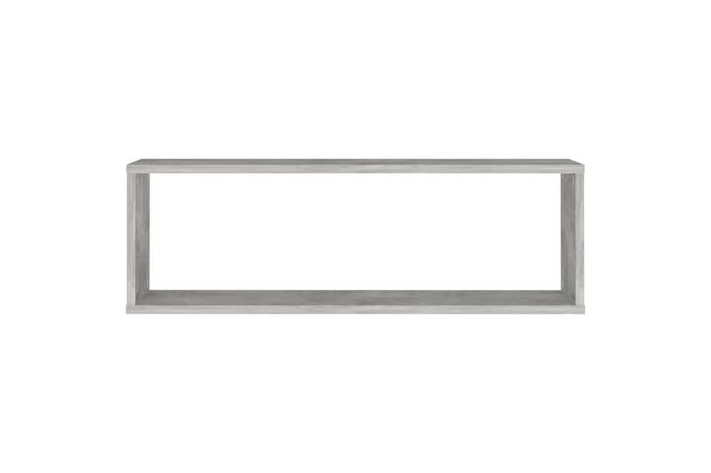 Vegghyller kubeformet 2 stk 80x15x26,5 cm sponplate - Grå - Oppbevaring - Hyller - Vegghylle