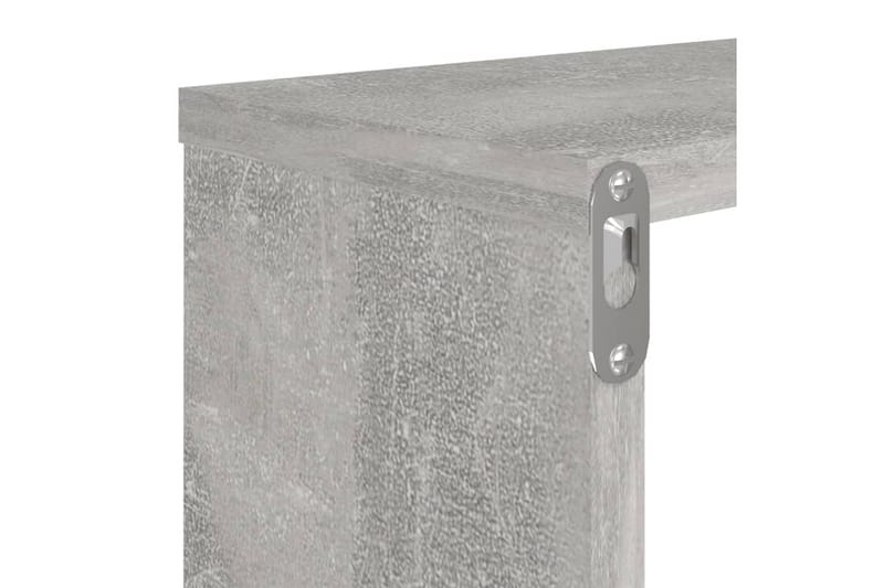 Vegghyller kubeformet 2 stk 80x15x26,5 cm sponplate - Grå - Oppbevaring - Hyller - Vegghylle