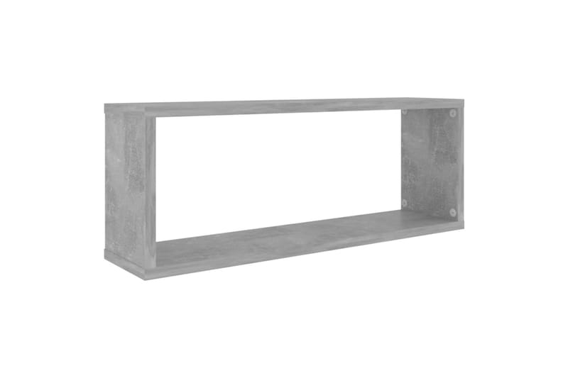 Vegghyller kubeformet 2 stk betonggrå 60x15x23 cm sponplate - Grå - Oppbevaring - Hyller - Vegghylle