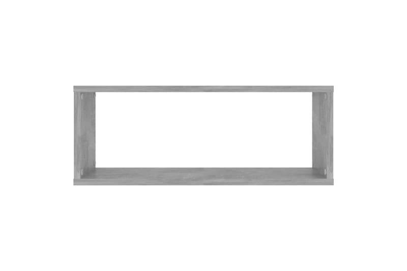 Vegghyller kubeformet 2 stk betonggrå 60x15x23 cm sponplate - Grå - Oppbevaring - Hyller - Vegghylle