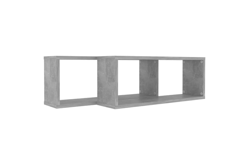 Vegghyller kubeformet 2 stk betonggrå 60x15x23 cm sponplate - Grå - Oppbevaring - Hyller - Vegghylle