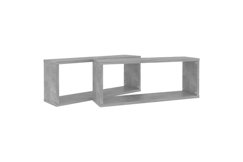 Vegghyller kubeformet 2 stk betonggrå 60x15x23 cm sponplate - Grå - Oppbevaring - Hyller - Vegghylle