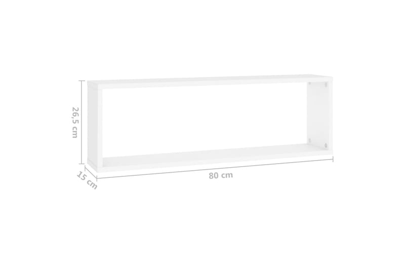 Vegghyller kubeformet 4 stk hvit 80x15x26,5 cm sponplate - Hvit - Oppbevaring - Hyller - Vegghylle