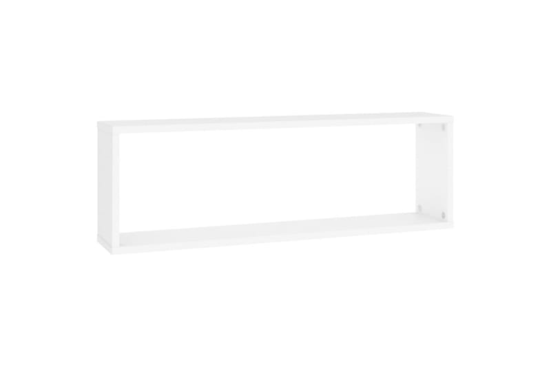 Vegghyller kubeformet 4 stk hvit 80x15x26,5 cm sponplate - Hvit - Oppbevaring - Hyller - Vegghylle