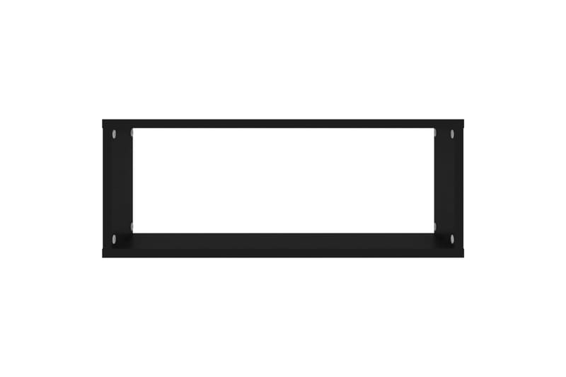 Vegghyller kubeformet 4 stk svart 60x15x23 cm sponplate - Svart - Oppbevaring - Hyller - Vegghylle