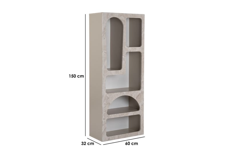 Wenus Bokhylle 60 cm - Travertin/Sandstein - Oppbevaring - Hyller - Bokhylle