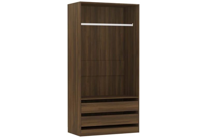 beBasic Garderobe brun eik 100x50x200 cm konstruert tre - Brun - Oppbevaring - Klesoppbevaring - Garderober & garderobesystem