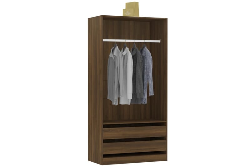 beBasic Garderobe brun eik 100x50x200 cm konstruert tre - Brun - Oppbevaring - Klesoppbevaring - Garderober & garderobesystem