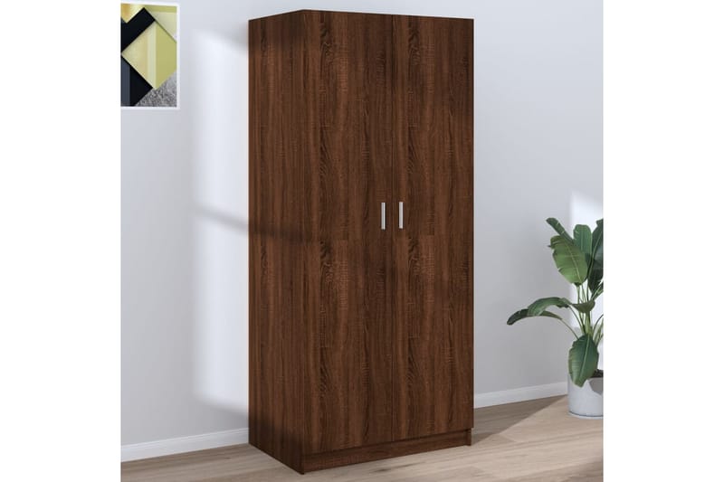 beBasic Garderobe brun eik 80x52x180 cm konstruert tre - Brun - Oppbevaring - Klesoppbevaring - Garderober & garderobesystem