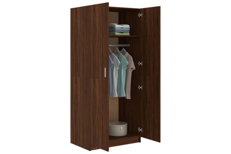 beBasic Garderobe brun eik 80x52x180 cm konstruert tre - Brun - Oppbevaring - Klesoppbevaring - Garderober & garderobesystem