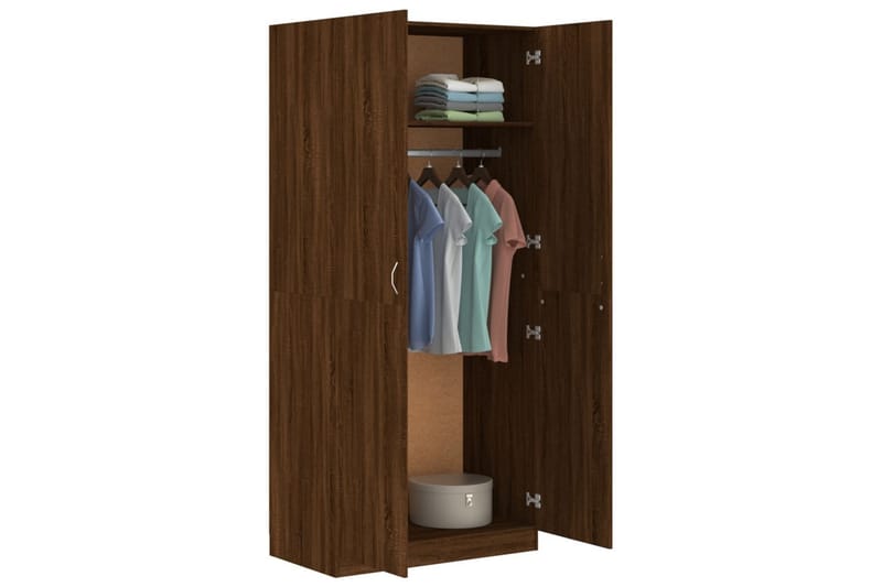 beBasic Garderobe brun eik 90x52x200 cm konstruert tre - Brun - Oppbevaring - Klesoppbevaring - Garderober & garderobesystem