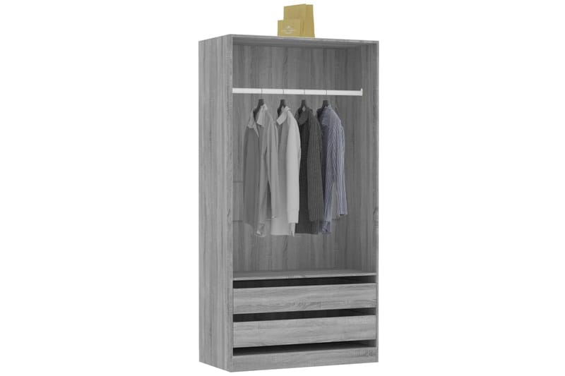 beBasic Garderobe grå sonoma 100x50x200 cm konstruert tre - GrÃ¥ - Oppbevaring - Klesoppbevaring - Garderober & garderobesystem