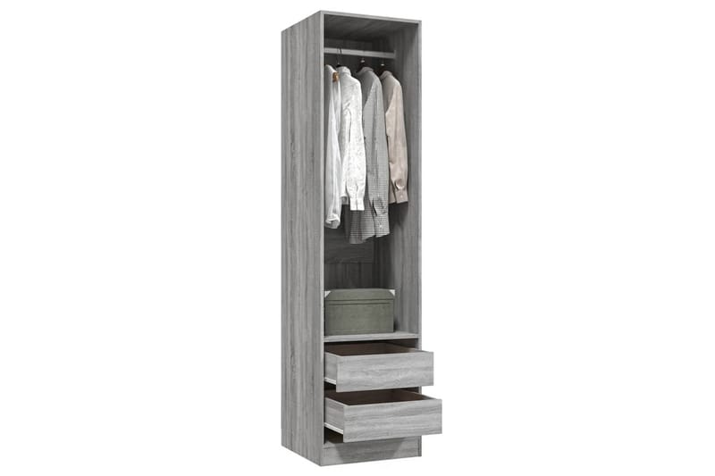 beBasic Garderobe med skuffer grå sonoma 50x50x200 cm konstruert tre - GrÃ¥ - Oppbevaring - Klesoppbevaring - Garderober & garderobesystem