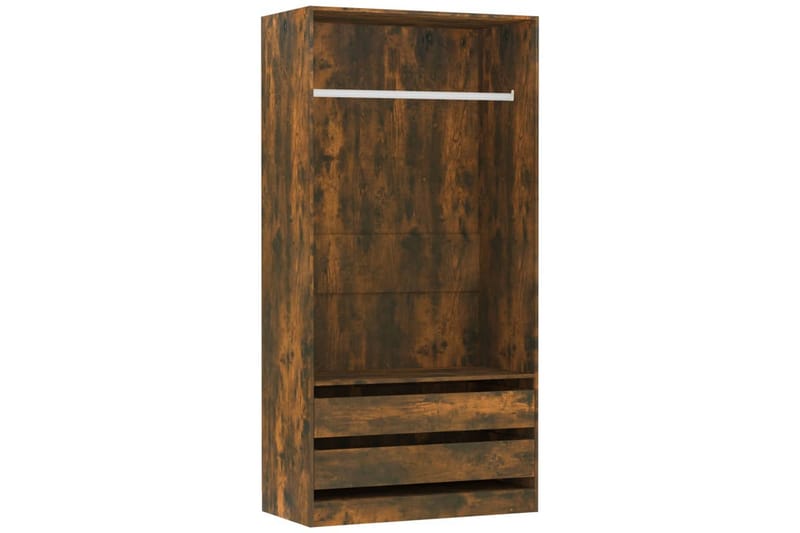 beBasic Garderobe røkt eik 100x50x200 cm konstruert tre - Brun - Oppbevaring - Klesoppbevaring - Garderober & garderobesystem