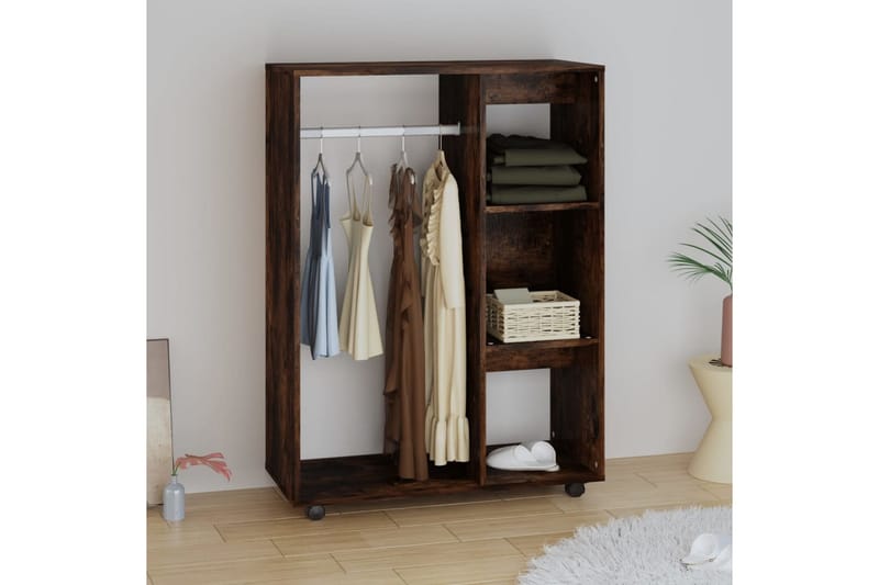 beBasic Garderobe røkt eik 80x40x110 cm konstruert tre - Brun - Oppbevaring - Klesoppbevaring - Garderober & garderobesystem