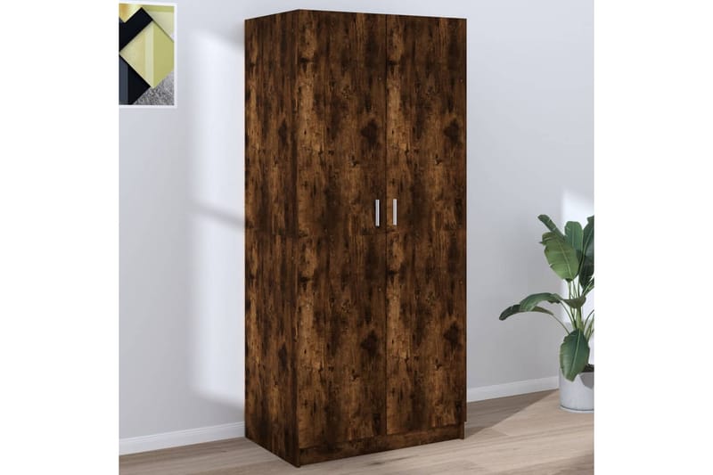 beBasic Garderobe røkt eik 80x52x180 cm konstruert tre - Brun - Oppbevaring - Klesoppbevaring - Garderober & garderobesystem