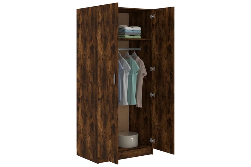 beBasic Garderobe røkt eik 80x52x180 cm konstruert tre - Brun - Oppbevaring - Klesoppbevaring - Garderober & garderobesystem