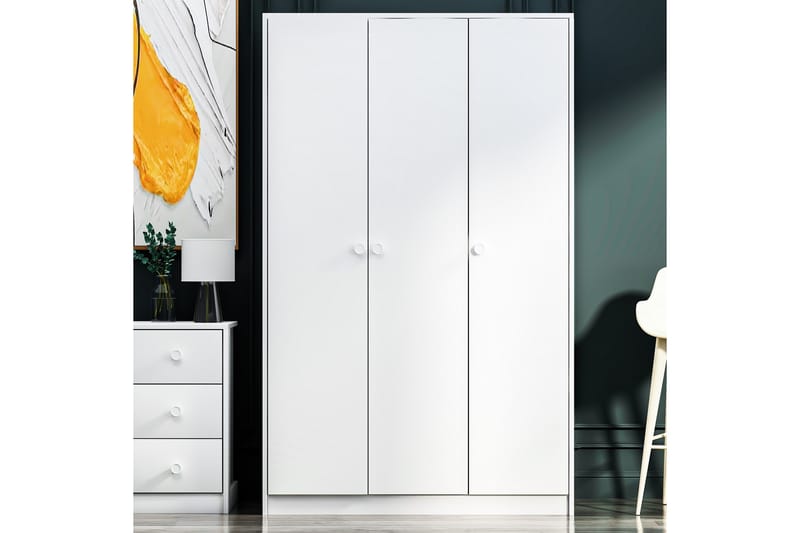 Berdez Garderobe 120x182 cm - Hvit - Oppbevaring - Klesoppbevaring - Garderober & garderobesystem