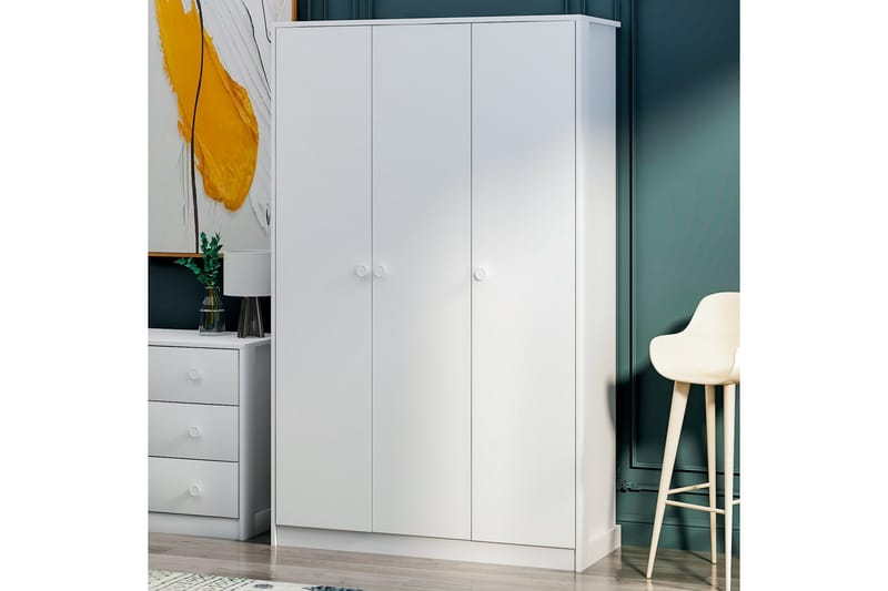 Berdez Garderobe 120x182 cm - Hvit - Oppbevaring - Klesoppbevaring - Garderober & garderobesystem