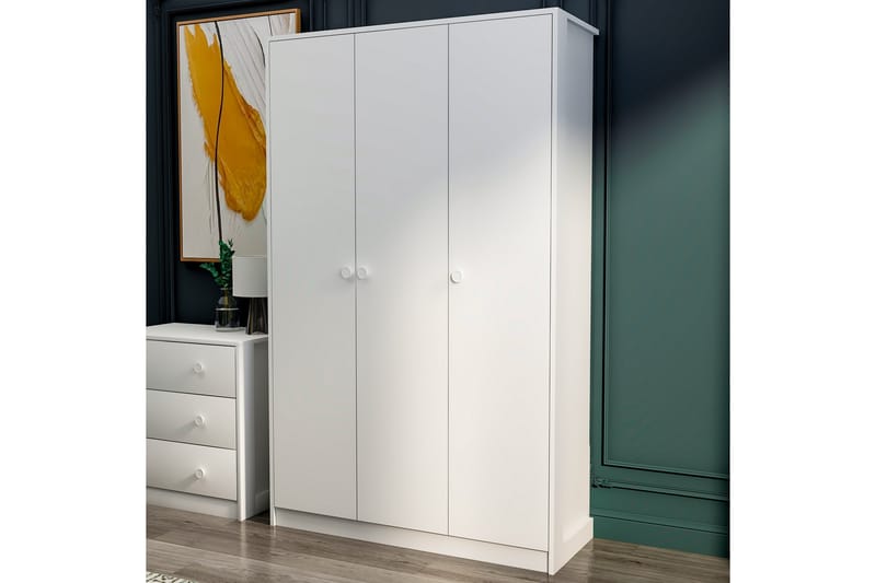 Berdez Garderobe 120x182 cm - Hvit - Oppbevaring - Klesoppbevaring - Garderober & garderobesystem