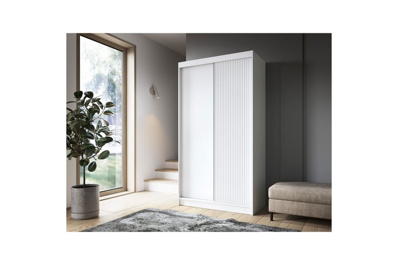 Biancco Garderobe 120x220 cm - Hvit - Oppbevaring - Klesoppbevaring - Garderober & garderobesystem