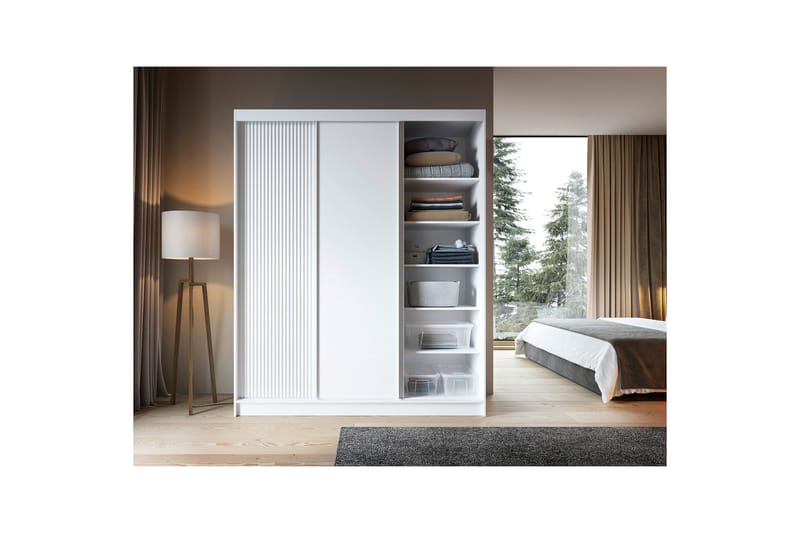 Biancco Garderobe 120x220 cm - Hvit - Oppbevaring - Klesoppbevaring - Garderober & garderobesystem