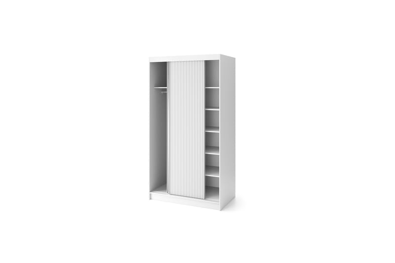 Biancco Garderobe med Speil 120x220 cm - Hvit - Oppbevaring - Klesoppbevaring - Garderober & garderobesystem