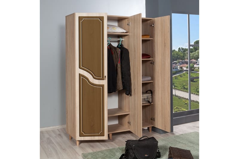 Brokind Garderobe 135 cm - Brun/Oransje - Oppbevaring - Klesoppbevaring - Garderober & garderobesystem