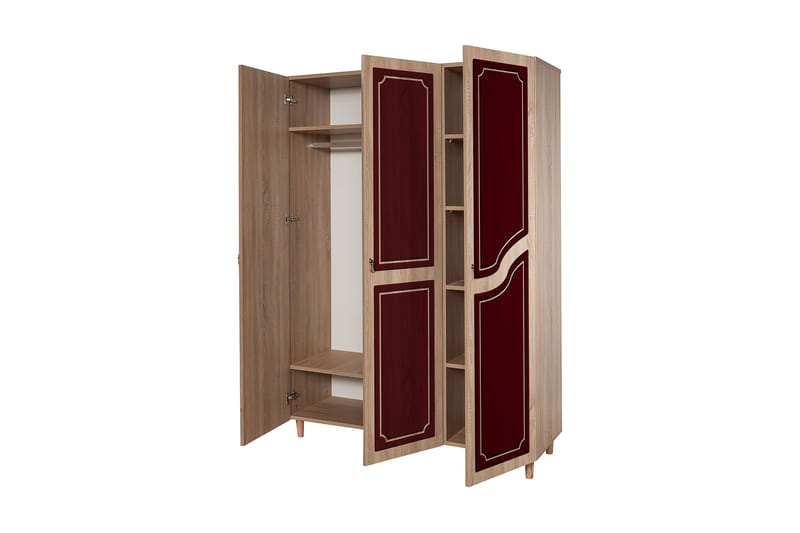 Brokind Garderobe 135 cm - Brun/Rød - Oppbevaring - Klesoppbevaring - Garderober & garderobesystem