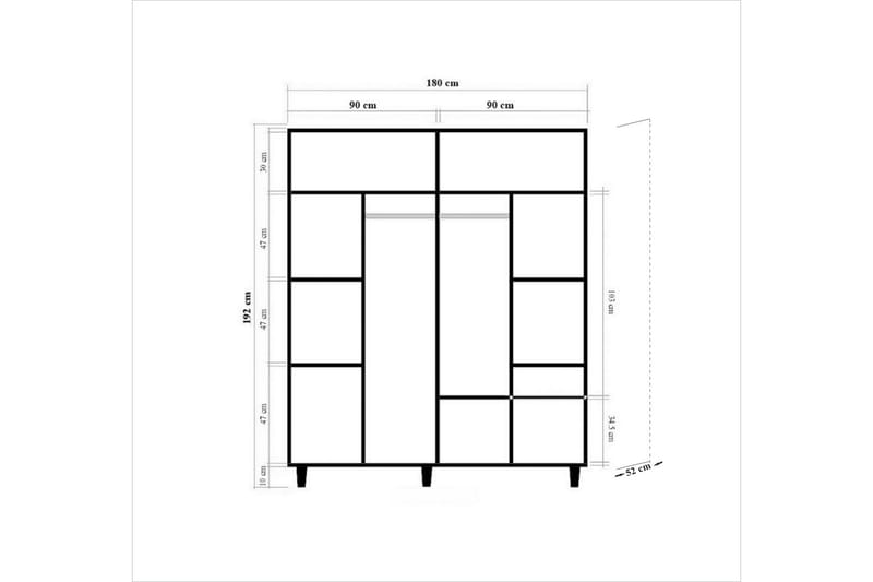 Brokind Garderobe 180 cm - Brun - Oppbevaring - Klesoppbevaring - Garderober & garderobesystem