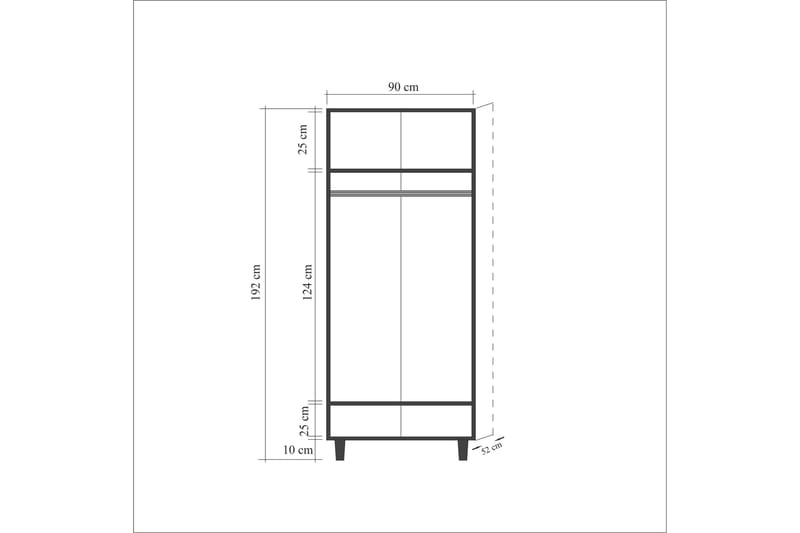 Brokind Garderobe 90 cm - Brun - Oppbevaring - Klesoppbevaring - Garderober & garderobesystem