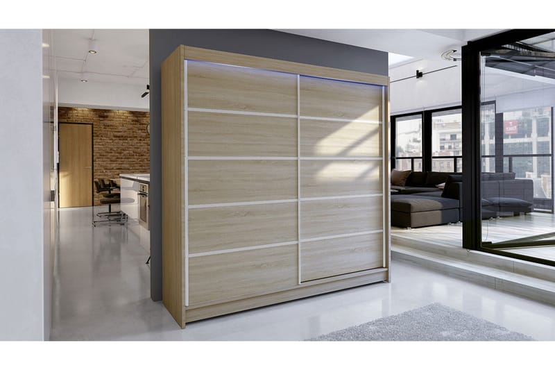 Canderbury Garderobe 180x215 cm - Beige - Oppbevaring - Klesoppbevaring - Garderober & garderobesystem