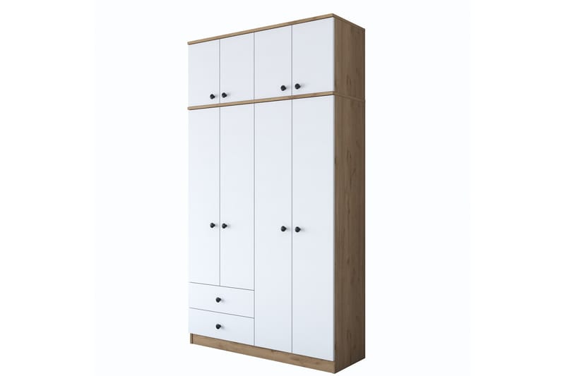 Caturai Garderobe 120 cm - Valnøtt/Hvit - Oppbevaring - Klesoppbevaring - Garderober & garderobesystem