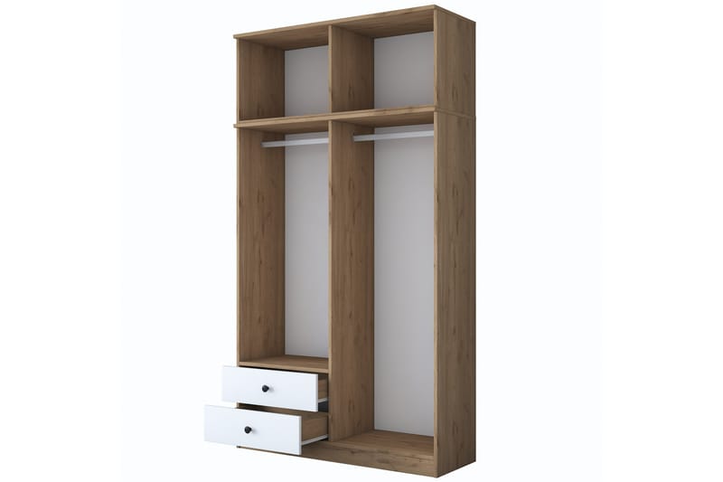 Caturai Garderobe 120 cm - Valnøtt/Hvit - Oppbevaring - Klesoppbevaring - Garderober & garderobesystem