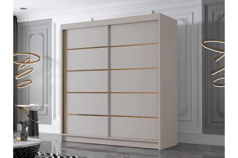 Chavez Garderobe 180x215 cm - Beige - Oppbevaring - Klesoppbevaring - Garderober & garderobesystem