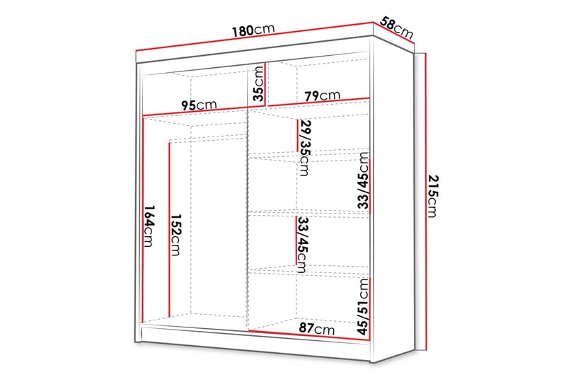 Chavez Garderobe 180x215 cm - Beige - Oppbevaring - Klesoppbevaring - Garderober & garderobesystem