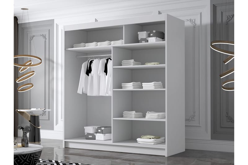 Chavez Garderobe 180x215 cm - Hvit - Oppbevaring - Klesoppbevaring - Garderober & garderobesystem