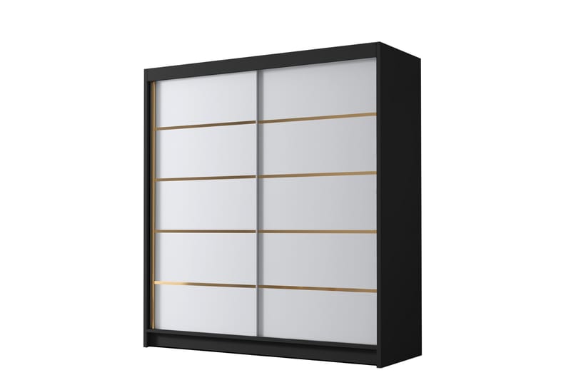 Chavez Garderobe 180x215 cm - Hvit/Svart - Oppbevaring - Klesoppbevaring - Garderober & garderobesystem