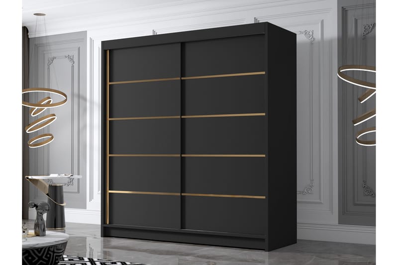 Chavez Garderobe 180x215 cm - Svart - Oppbevaring - Klesoppbevaring - Garderober & garderobesystem