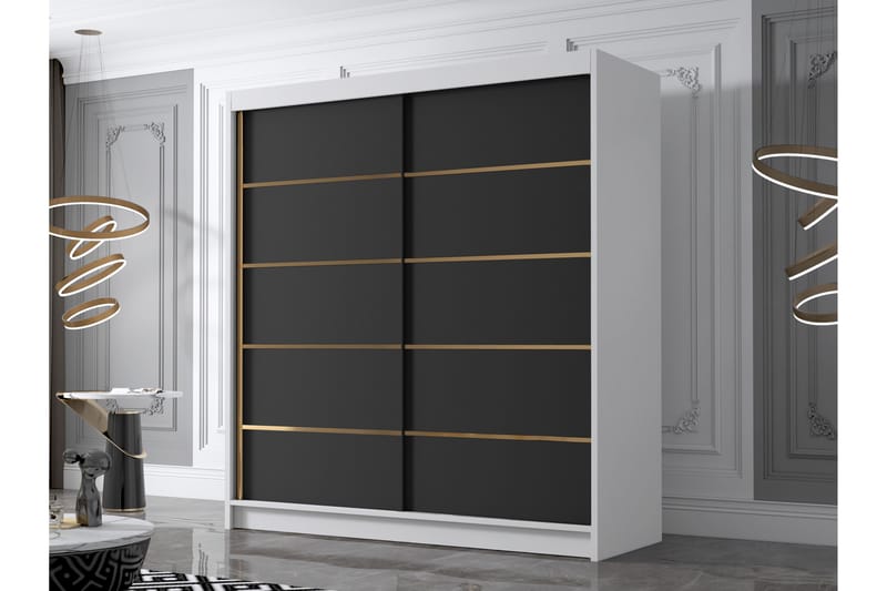 Chavez Garderobe 180x215 cm - Svart/Hvit - Oppbevaring - Klesoppbevaring - Garderober & garderobesystem